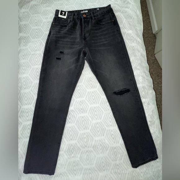 NWT Black Denim Refuge Jeans Size 7 - Picture 2 of 6